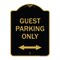 Signmission Guest Parking W/ Bidirectional Arrow, Black & Gold Aluminum Sign, 18" x 24", BG-1824-23930 A-DES-BG-1824-23930 - alternate 1